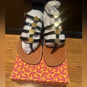 Tory Burch Black Alexis Patent Strappy Sandal